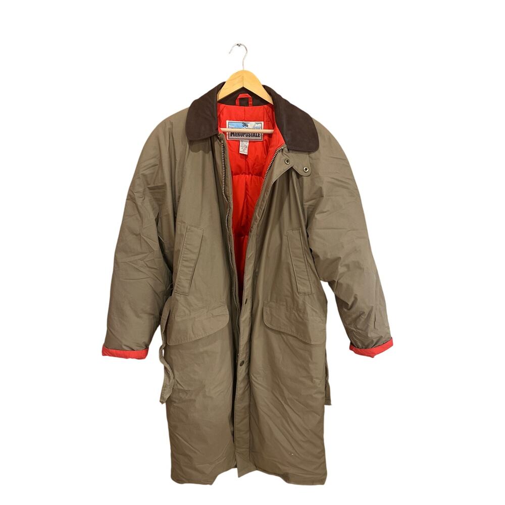 Vtg Aeropostale Compagnie Generale Full Length Down Coat - Mens Small